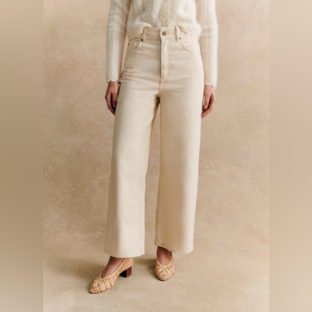 EUC SEZANE Le Crop in Mottled Ecru FR40 US8